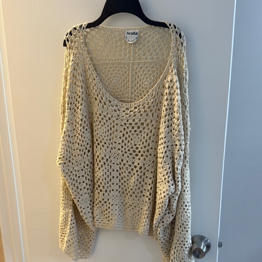 ARULA Cream Crew Neck Sweater